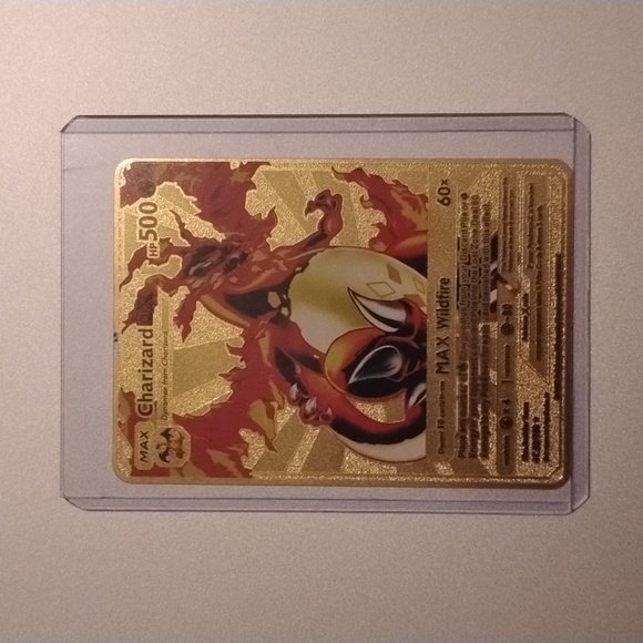 gold custom pokemon cards Charizard